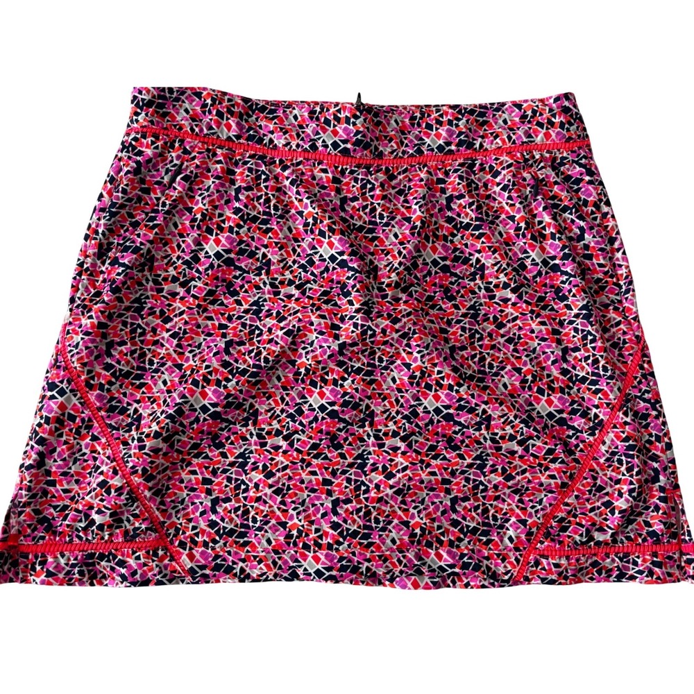 Lady Hagen Womens Pink Geometric‎ Mosaic Golf pickleball tennis Skort Skirt Sz 8